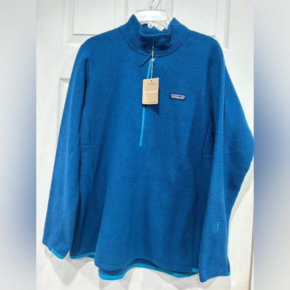 Patagonia Women's XXL R1 Air 1/2-Zip Pullover Lagom Blue Jacket NWT Half Zip 1/2 - Picture 1 of 12